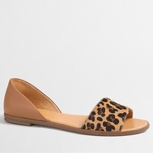 J. Crew Calf Hair Peep-Toe D’Orsay flat in cheetah/tan size 8.5